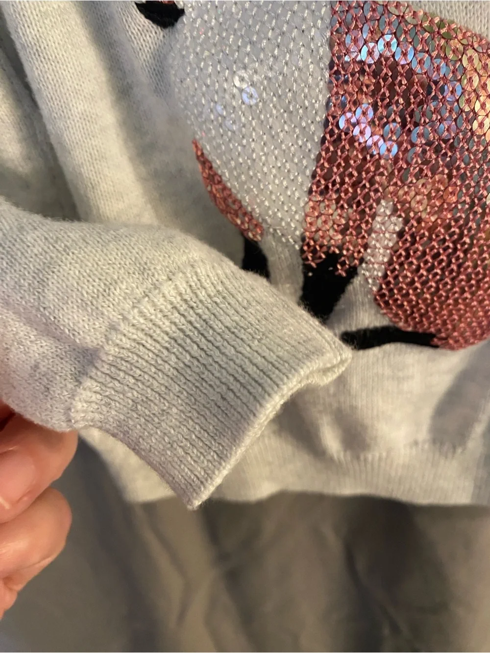 The Children's Place Cream Sweater with Pink Sequin Fox